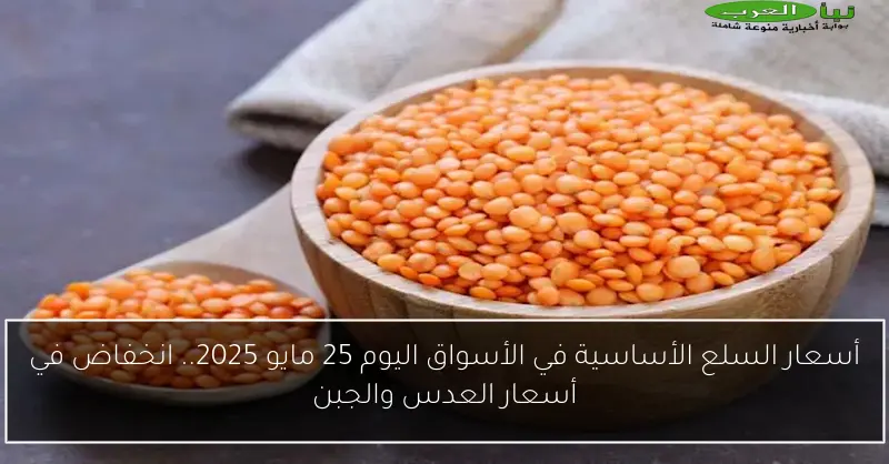 أسعار السلع الأساسية في الأسواق اليوم 25 مايو 2025.. انخفاض في أسعار العدس والجبن