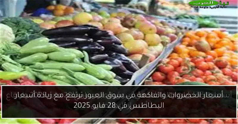 أسعار الخضروات والفاكهة في سوق العبور ترتفع مع زيادة أسعار البطاطس في 28 مايو 2025