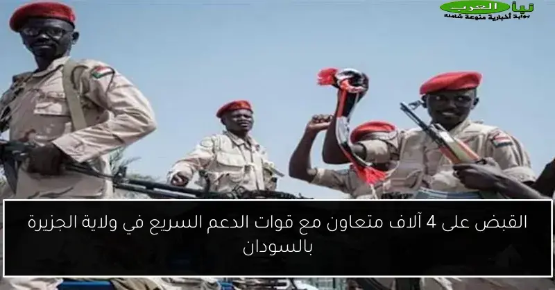 القبض على 4 آلاف متعاون مع قوات الدعم السريع في ولاية الجزيرة بالسودان