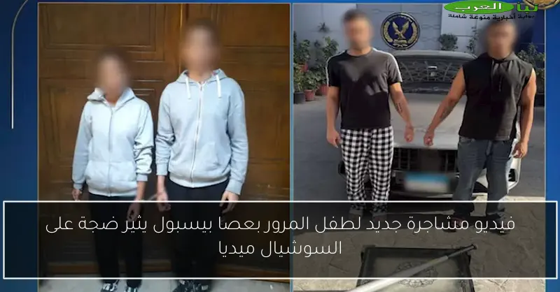 فيديو مشاجرة جديد لطفل المرور بعصا بيسبول يثير ضجة على السوشيال ميديا