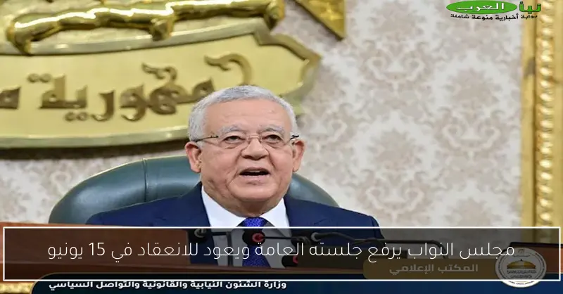 مجلس النواب يرفع جلسته العامة ويعود للانعقاد في 15 يونيو
