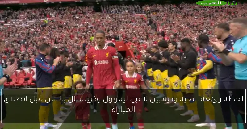 لحظة رائعة.. تحية ودية بين لاعبي ليفربول وكريستال بالاس قبل انطلاق المباراة