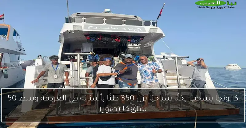 كابونجا يسحب يختًا سياحيًا يزن 350 طنًا بأسنانه في الغردقة وسط 50 سائحًا (صور)