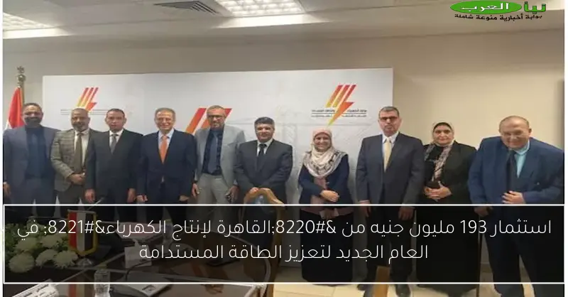 استثمار 193 مليون جنيه من “القاهرة لإنتاج الكهرباء” في العام الجديد لتعزيز الطاقة المستدامة