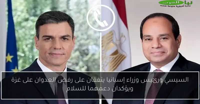 السيسي ورئيس وزراء إسبانيا يتفقان على رفض العدوان على غزة ويؤكدان دعمهما للسلام