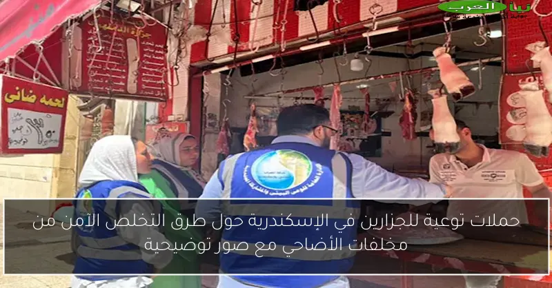حملات توعية للجزارين في الإسكندرية حول طرق التخلص الآمن من مخلفات الأضاحي مع صور توضيحية