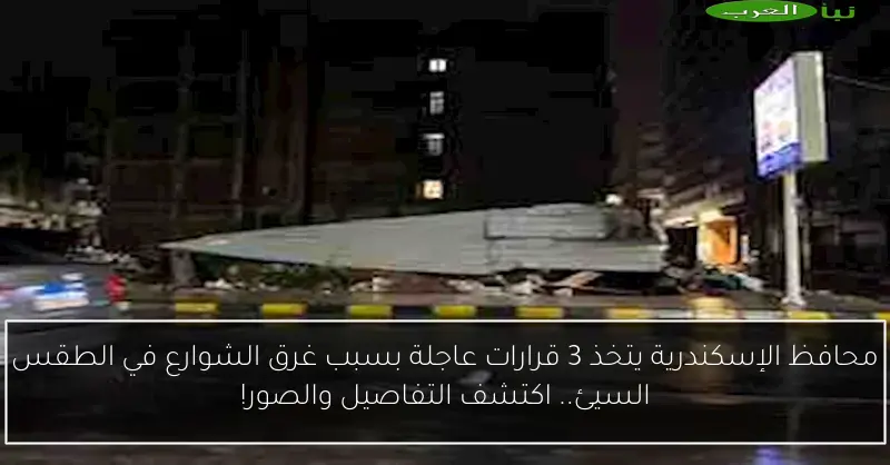 محافظ الإسكندرية يتخذ 3 قرارات عاجلة بسبب غرق الشوارع في الطقس السيئ.. اكتشف التفاصيل والصور!