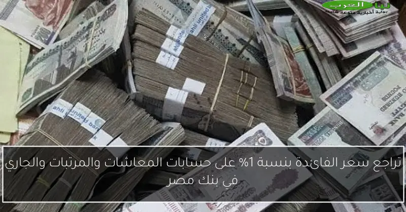 تراجع سعر الفائدة بنسبة 1% على حسابات المعاشات والمرتبات والجاري في بنك مصر