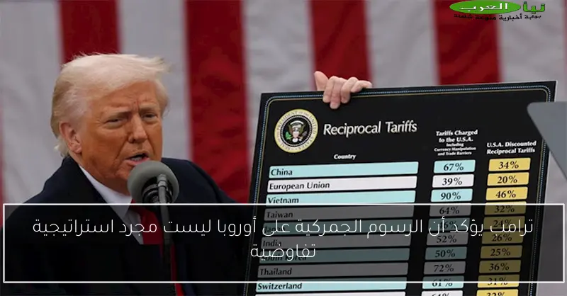 ترامب يؤكد أن الرسوم الجمركية على أوروبا ليست مجرد استراتيجية تفاوضية