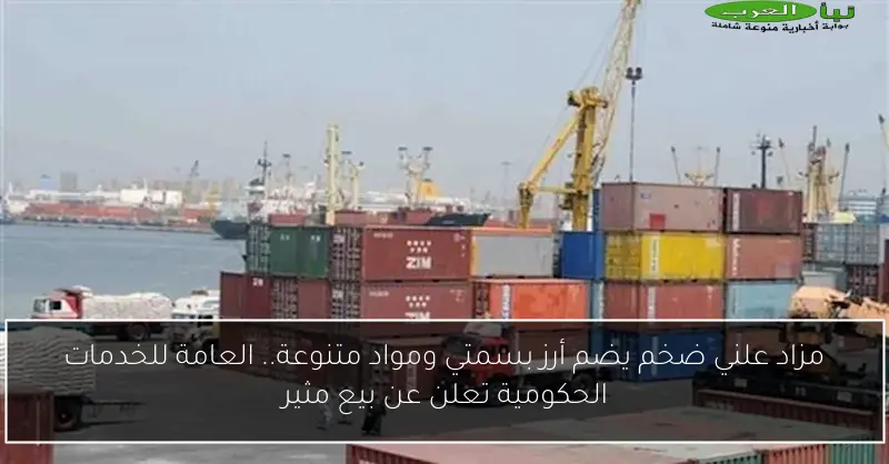 مزاد علني ضخم يضم أرز بسمتي ومواد متنوعة.. العامة للخدمات الحكومية تعلن عن بيع مثير