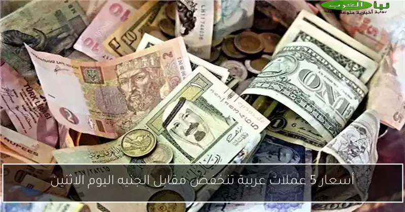 أسعار 5 عملات عربية تنخفض مقابل الجنيه اليوم الاثنين