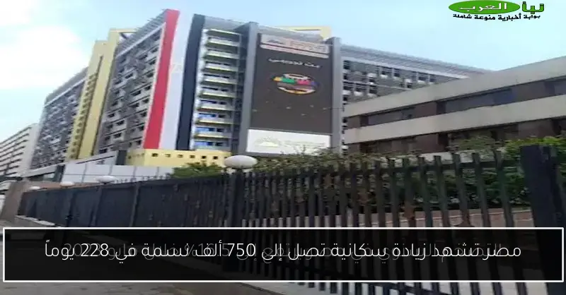 مصر تشهد زيادة سكانية تصل إلى 750 ألف نسمة في 228 يوماً