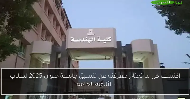 اكتشف كل ما تحتاج معرفته عن تنسيق جامعة حلوان 2025 لطلاب الثانوية العامة