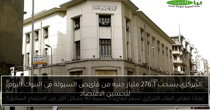 المركزي يسحب 276.1 مليار جنيه من فائض السيولة في البنوك اليوم لتحسين الاقتصاد