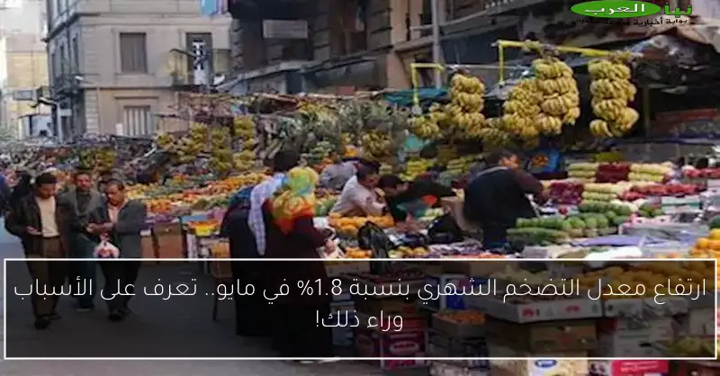 ارتفاع معدل التضخم الشهري بنسبة 1.8% في مايو.. تعرف على الأسباب وراء ذلك!