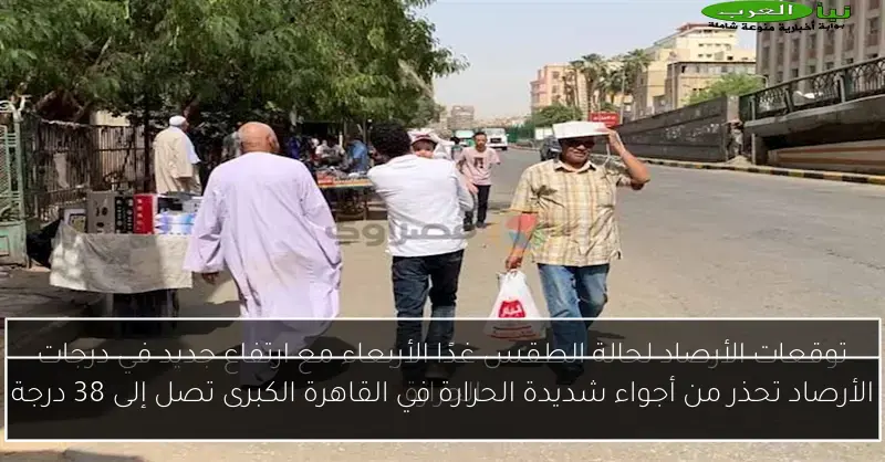 الأرصاد تحذر من أجواء شديدة الحرارة في القاهرة الكبرى تصل إلى 38 درجة
