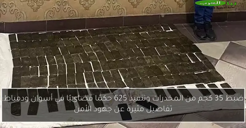 ضبط 35 كجم من المخدرات وتنفيذ 625 حكمًا قضائيًا في أسوان ودمياط: تفاصيل مثيرة عن جهود الأمن