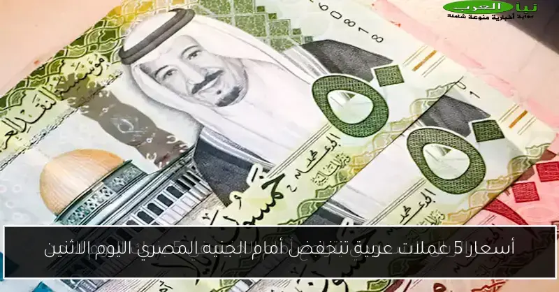 أسعار 5 عملات عربية تنخفض أمام الجنيه المصري اليوم الاثنين