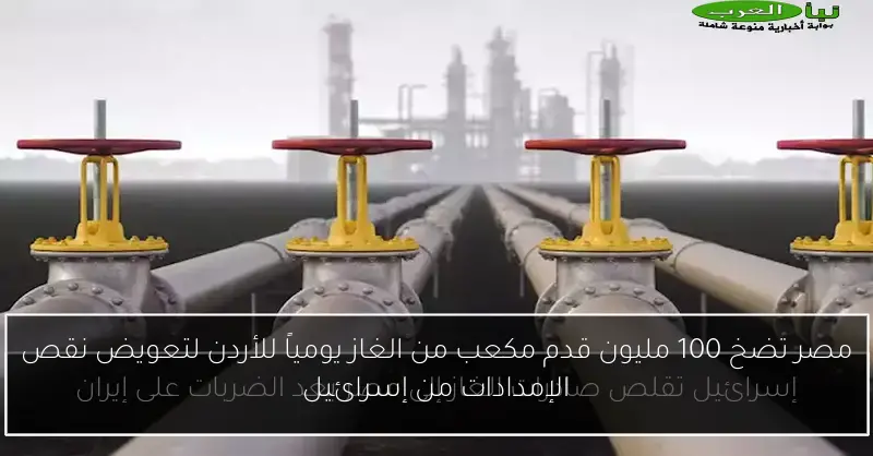 مصر تضخ 100 مليون قدم مكعب من الغاز يومياً للأردن لتعويض نقص الإمدادات من إسرائيل