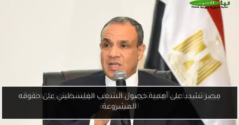 مصر تشدد على أهمية حصول الشعب الفلسطيني على حقوقه المشروعة