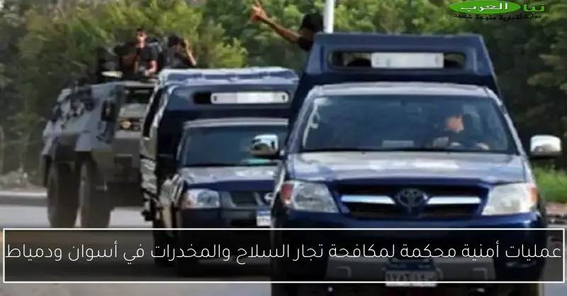 عمليات أمنية محكمة لمكافحة تجار السلاح والمخدرات في أسوان ودمياط