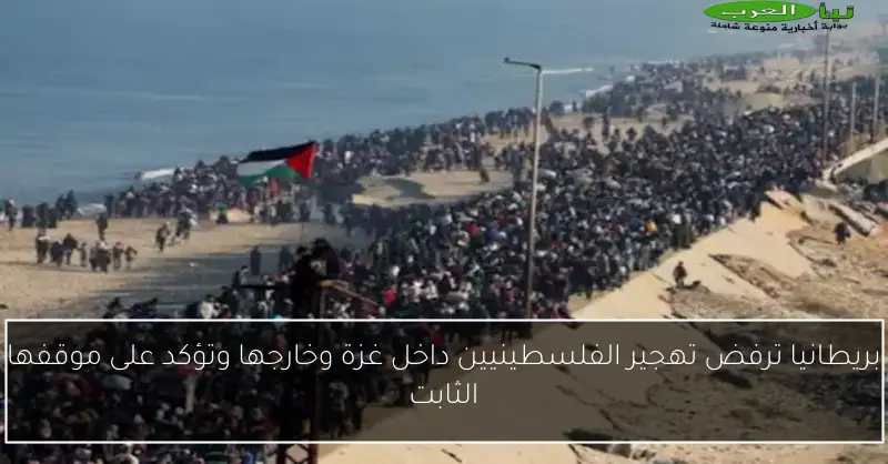 بريطانيا ترفض تهجير الفلسطينيين داخل غزة وخارجها وتؤكد على موقفها الثابت