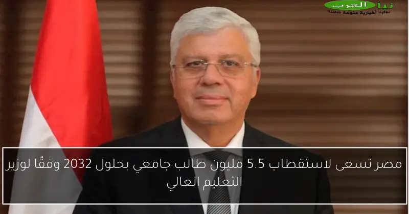 مصر تسعى لاستقطاب 5.5 مليون طالب جامعي بحلول 2032 وفقًا لوزير التعليم العالي