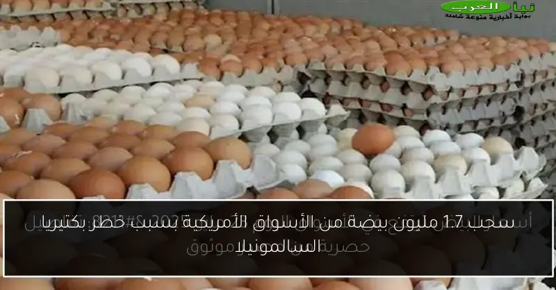 سحب 1.7 مليون بيضة من الأسواق الأمريكية بسبب خطر بكتيريا السالمونيلا