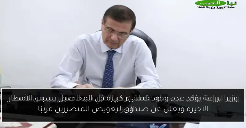 وزير الزراعة يؤكد عدم وجود خسائر كبيرة في المحاصيل بسبب الأمطار الأخيرة ويعلن عن صندوق لتعويض المتضررين قريبًا