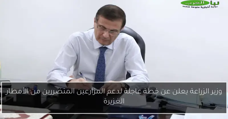 وزير الزراعة يعلن عن خطة عاجلة لدعم المزارعين المتضررين من الأمطار الغزيرة
