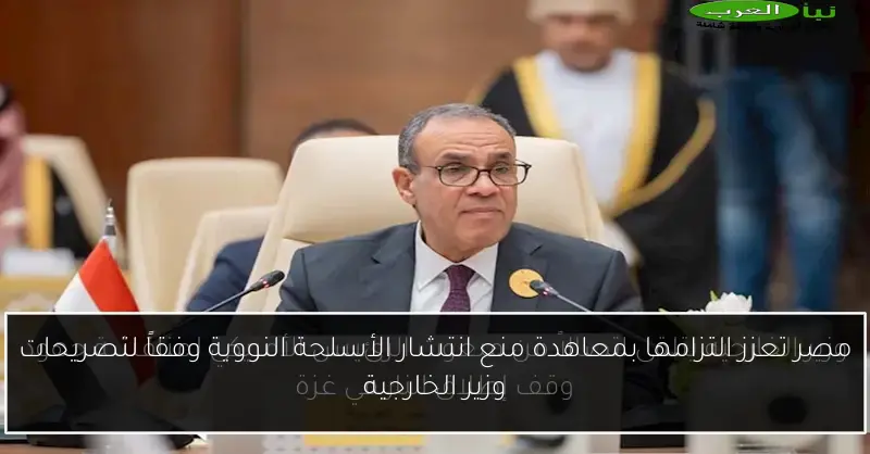 مصر تعزز التزامها بمعاهدة منع انتشار الأسلحة النووية وفقاً لتصريحات وزير الخارجية