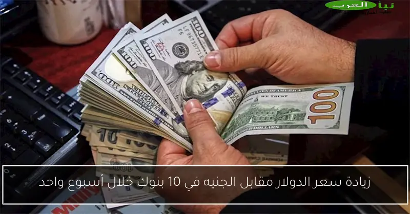 زيادة سعر الدولار مقابل الجنيه في 10 بنوك خلال أسبوع واحد