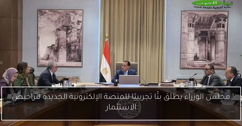 مجلس الوزراء يطلق بثًا تجريبيًا للمنصة الإلكترونية الجديدة لتراخيص الاستثمار