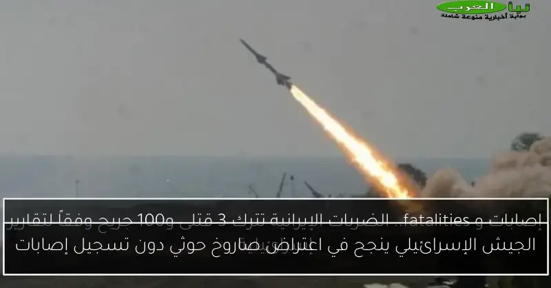 الجيش الإسرائيلي ينجح في اعتراض صاروخ حوثي دون تسجيل إصابات