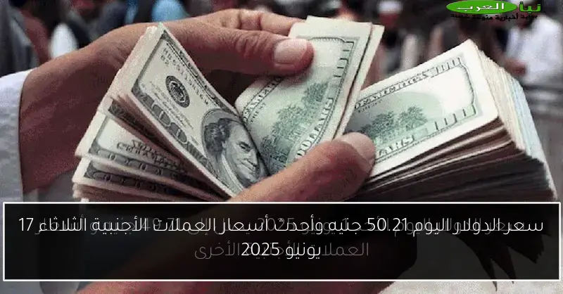 سعر الدولار اليوم 50.21 جنيه وأحدث أسعار العملات الأجنبية الثلاثاء 17 يونيو 2025