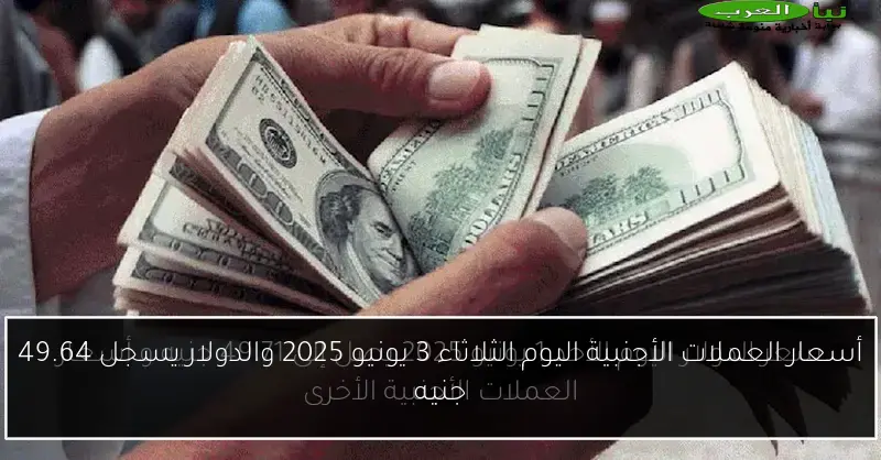 أسعار العملات الأجنبية اليوم الثلاثاء 3 يونيو 2025 والدولار يسجل 49.64 جنيه