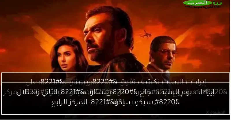إيرادات يوم السبت: نجاح “ريستارت” الثاني واحتلال “سيكو سيكو” المركز الرابع