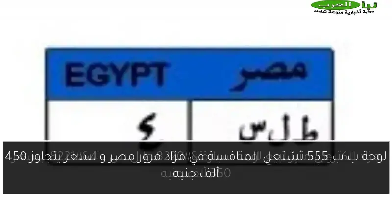 لوحة ب ب-555 تشتعل المنافسة في مزاد مرور مصر والسعر يتجاوز 450 ألف جنيه