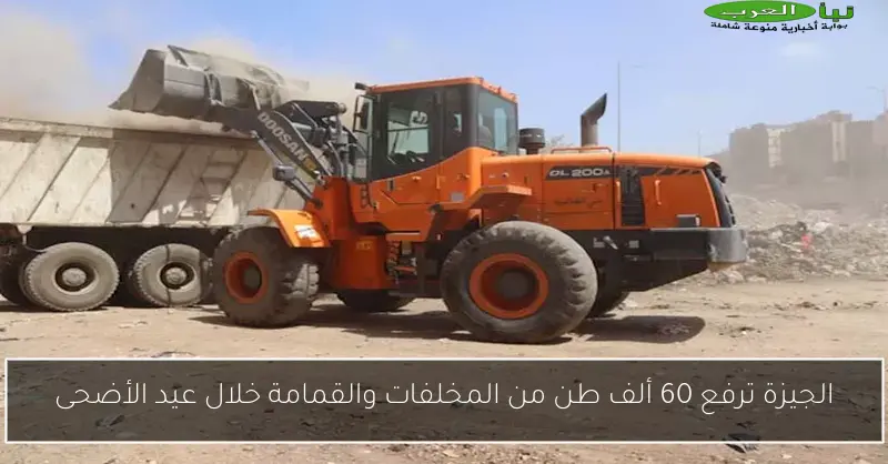 الجيزة ترفع 60 ألف طن من المخلفات والقمامة خلال عيد الأضحى