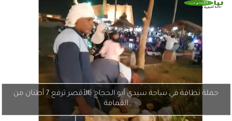 حملة نظافة في ساحة سيدي أبو الحجاج بالأقصر ترفع 7 أطنان من القمامة