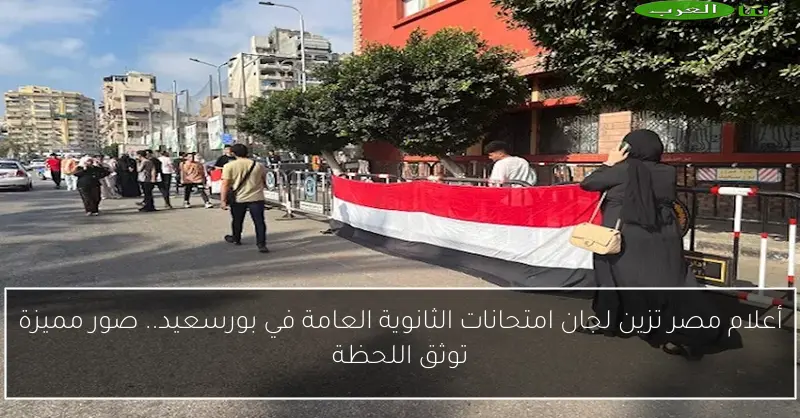 أعلام مصر تزين لجان امتحانات الثانوية العامة في بورسعيد.. صور مميزة توثق اللحظة