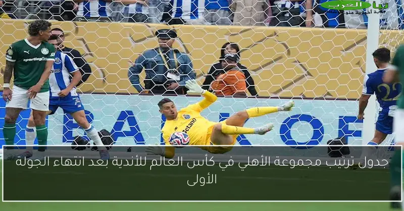 جدول ترتيب مجموعة الأهلي في كأس العالم للأندية بعد انتهاء الجولة الأولى