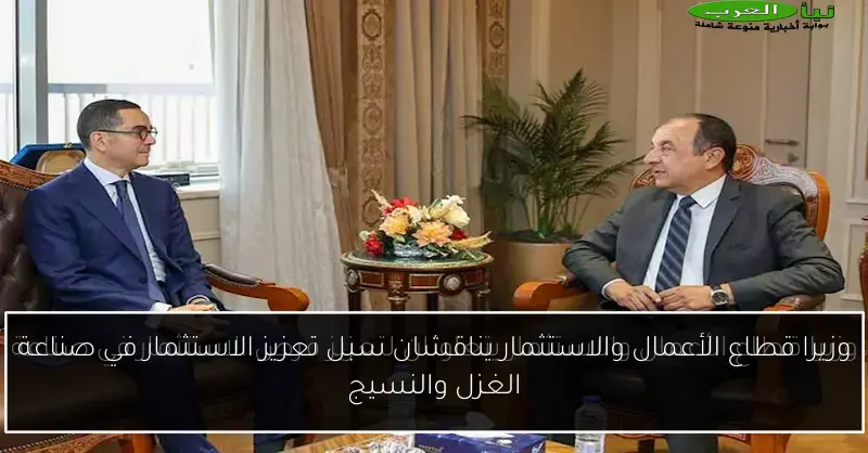 وزيرا قطاع الأعمال والاستثمار يناقشان سبل تعزيز الاستثمار في صناعة الغزل والنسيج