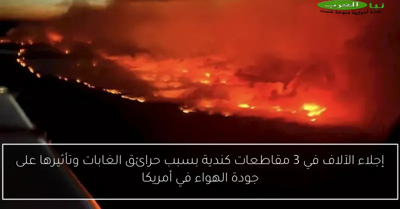 إجلاء الآلاف في 3 مقاطعات كندية بسبب حرائق الغابات وتأثيرها على جودة الهواء في أمريكا