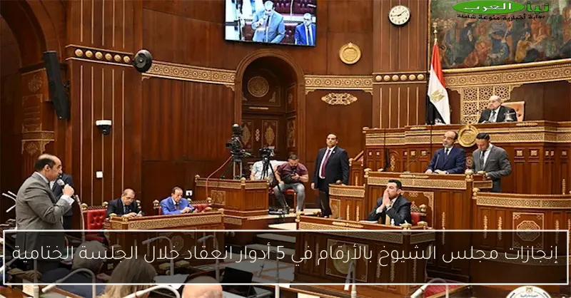 إنجازات مجلس الشيوخ بالأرقام في 5 أدوار انعقاد خلال الجلسة الختامية