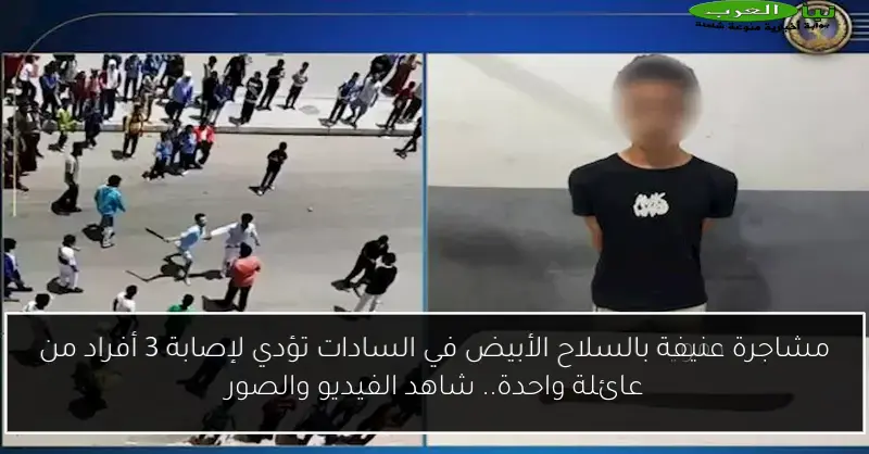مشاجرة عنيفة بالسلاح الأبيض في السادات تؤدي لإصابة 3 أفراد من عائلة واحدة.. شاهد الفيديو والصور