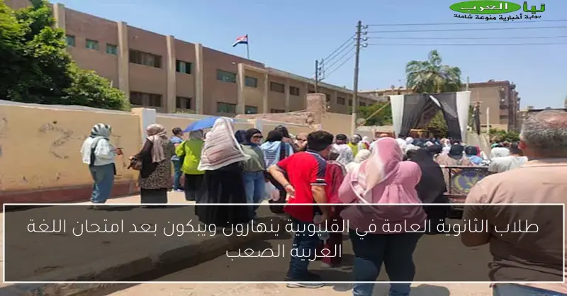 طلاب الثانوية العامة في القليوبية ينهارون ويبكون بعد امتحان اللغة العربية الصعب