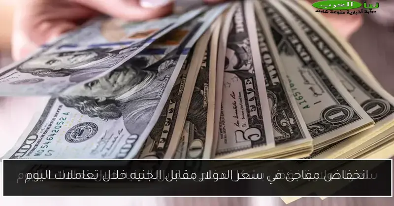انخفاض مفاجئ في سعر الدولار مقابل الجنيه خلال تعاملات اليوم