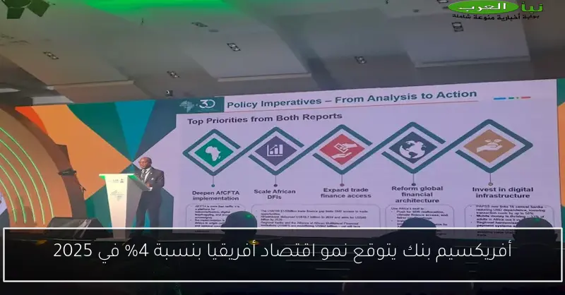 أفريكسيم بنك يتوقع نمو اقتصاد أفريقيا بنسبة 4% في 2025