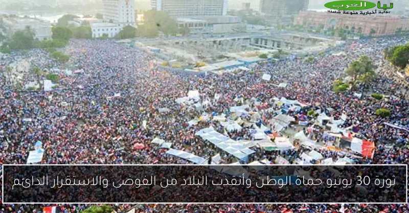 ثورة 30 يونيو حماة الوطن وأنقذت البلاد من الفوضى والاستقرار الدائم